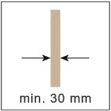 Min. grubość drzwi 30 mm