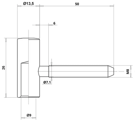 GÓRNA CZĘŚĆ ZAWIASU OT 100 135 7,8x50 mm NIKLOWANA