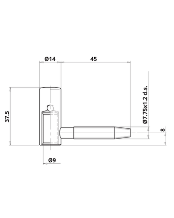 GÓRNA CZĘŚĆ ZAWIASU EXACTA 2-D OT 491 140 7,75x45 mm GALWANIZOWANA NA BIAŁO