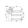 DOLNA CZĘŚĆ ZAWIASU OT 101 135 Z NYLONEM M7x50mm (2T) NIKLOWANA