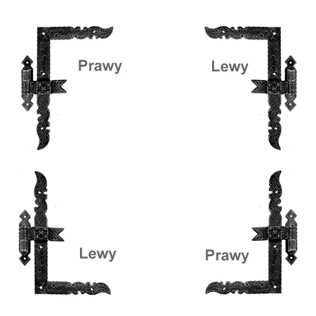 ZAWIAS KĄTOWY 560 CZERŃ CYNKOWANA 130x210 mm