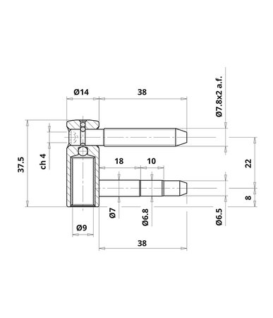 GÓRNA CZĘŚĆ ZAWIASU EXACTA 3-D OT 495 140 7,8x38mm (2T) GALWANIZOWANA NA BIAŁO