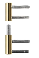 EXACTA 495 Ø14 zawias wkręcany trzpienie 38 mm, galwanizowany na biało, nasadki pozłacane