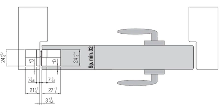 ZAWIAS WPUSZCZANY KOMBI Hybrid K1019 HD CHROMOWANY MATOWY