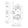 ZAMEK MAGNETYCZNY 96WC E=50mm [KWADRAT 6mm] CHROMOWANY MATOWY Z ZACZEPEM