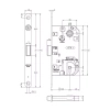 ZAMEK MAGNETYCZNY ST-A5 90KL E=50mm CHROMOWANY MATOWY Z ZACZEPEM