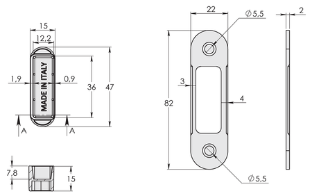 ZAMEK MAGNETYCZNY 85WB E=50mm CHROMOWANY MATOWY Z ZACZEPEM